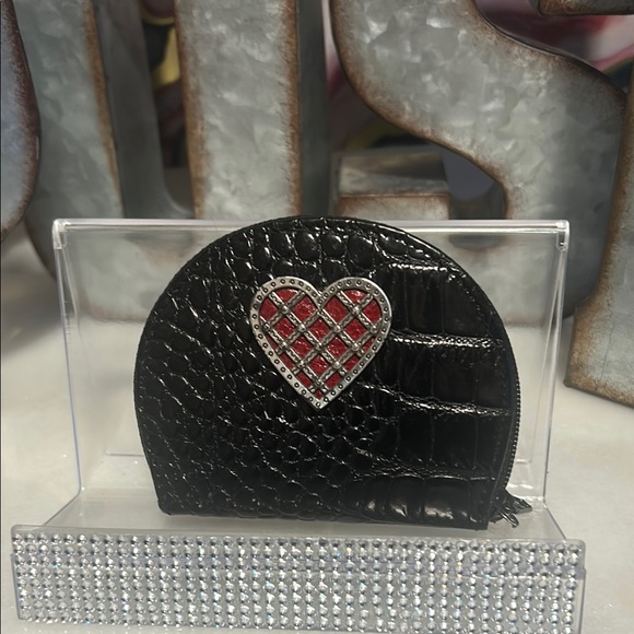 Brighton Handbags - Brighton Crocodile Pattern Heart Coin Purse